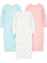 Vestido de dormir Simple Joys da Carter's Baby Girls, pacote com 3 unidades de algodão