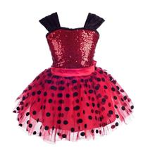 Vestido de fantasia Daisy Girls Ladybug tamanho 5-6 vermelho