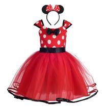Vestido de fantasia Daisy Toddler Girl Polka Dots Red 2T-3T Vestido de fantasia Daisy Toddler Girl Polka Dots Red 2T-3T