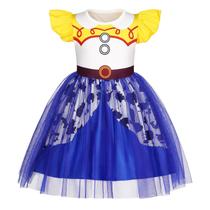 Vestido de fantasia de princesa HenzWorld para meninas de 5 a 6 anos amarelo Vestido de fantasia de princesa HenzWorld para meninas de 5 a 6 anos amarelo