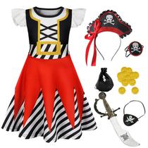 Vestido de fantasia Eledobby Pirate para meninas de 9 a 10 anos Vestido de fantasia Eledobby Pirate para meninas de 9 a 10 anos