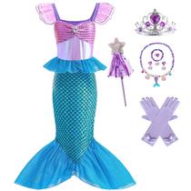 Vestido de fantasia Esvaiy Little Mermaid para meninas de mais de 3 anos