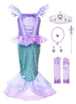Vestido de fantasia JerrisApparel Princess Mermaid Girl 2T Purple