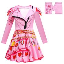 Vestido de fantasia LaughZuaia Girls Rise Red Pink Heart 4-12Y Vestido de fantasia LaughZuaia Girls Rise Red Pink Heart 4-12Y