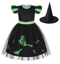 Vestido de fantasia Marendyee Black Witch Halloween para meninas de 9 a 10 anos