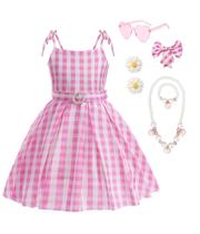 Vestido de fantasia Margot Robbie para meninas e crianças rosa de 4 a 12 anos