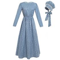 Vestido de fantasia NSPSTT Pioneer Floral 1800s para mulheres