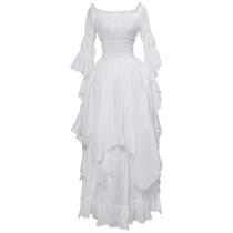 Vestido de fantasia NSPSTT Victorian Renaissance Gothic White Vestido de fantasia NSPSTT Victorian Renaissance Gothic White