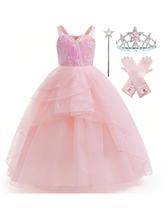 Vestido de fantasia Xefenki Good Witch Glinda para meninas de 4 a 14 anos