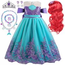Vestido de fantasia Yosbabe Princess Little Mermaid 4-5T