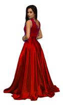 Vestido de festa 15 anos debutante madrinha casamento civil longo vermelho