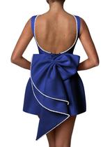 Vestido de festa Aosadin Satin Classy Modest Royal Blue Women