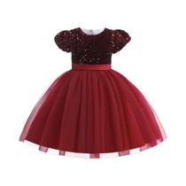 Vestido De Festa Com Lantejoulas E Laço Para Meninas, Elegante, Para Casamento, Princesa, Natal,
