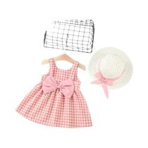 Vestido De Festa De Aniversário De Verão Para Menina Com Laço Xadrez, Roupas Para Crianças De 0 a 3 Vestido De Festa De Aniversário De Verão Para Menina Com Laço Xadrez, Roupas Para Crianças De 0 a 3