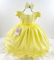 Vestido de festa de bebê luxo princesa a bela e a fera (tam p ao g) cod.000440