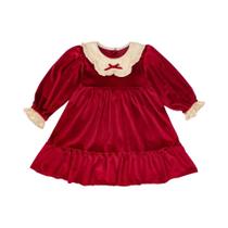 Vestido De Festa De Natal Para Meninas Em Veludo Vermelho Com Laço, Roupas De Princesa Para Crianças Vestido De Festa De Natal Para Meninas Em Veludo Vermelho Com Laço, Roupas De Princesa Para Crianças