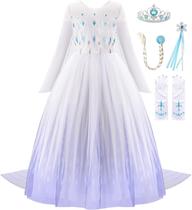 Vestido de festa de neve com fantasia de princesa para meninas com capa