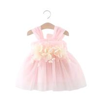 Vestido De Festa De Verão Para Bebê Menina, Doce Vestido De Princesa Com Flores E Tule, Fantasia De