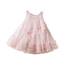 Vestido De Festa De Verão Para Meninas Sem Mangas Em Cor Sólida Com Bordas Plissadas Em Tule E Vestido De Festa De Verão Para Meninas Sem Mangas Em Cor Sólida Com Bordas Plissadas Em Tule E