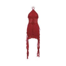 Vestido De Festa Elegante Com Babados E Franjas Para Mulheres, Curto, Sexy E Sofisticado, Modelo