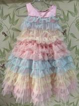 Vestido de Festa em Babados de Tule e Perolas Candy Colors