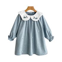 Vestido De Festa Em Corduroy Para Meninas Com Colarinho Bordado 2-6 Anos, Conjunto De Roupas Para Vestido De Festa Em Corduroy Para Meninas Com Colarinho Bordado 2-6 Anos, Conjunto De Roupas Para