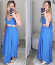 Vestido De Festa Feminino Azul Tamanho Unico Veste 42