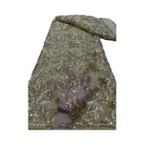 Vestido De Festa Feminino Em Tecido De Renda Africana De Alta Qualidade Com Tule Francês, Bordados E Vestido De Festa Feminino Em Tecido De Renda Africana De Alta Qualidade Com Tule Francês, Bordados E