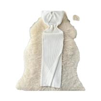 Vestido de Festa Feminino Sexy com Fenda Alta - Malha Canelada para Verão e Praia Vestido de Festa Feminino Sexy com Fenda Alta - Malha Canelada para Verão e Praia