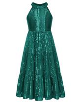 Vestido de festa GRACE KARIN para meninas com lantejoulas verde 7Y Vestido de festa GRACE KARIN para meninas com lantejoulas verde 7Y