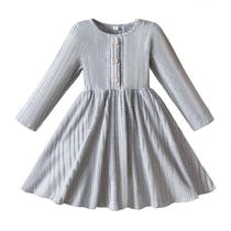 Vestido de festa HNXDYY Girl Ribbed Knit Princess de manga comprida 5Y