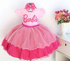 Vestido De Festa Infantil Barbie Aniversário Luxo E Tiara Vestido De Festa Infantil Barbie Aniversário Luxo E Tiara