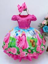 Vestido de festa Infantil Bela Adormecida Princesa Aurora