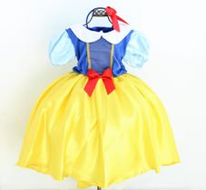 Vestido De Festa Infantil Branca De Neve Fantasia E Tiara Vestido De Festa Infantil Branca De Neve Fantasia E Tiara