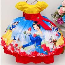 Vestido de festa Infantil Branca de Neve luxo Deluxe