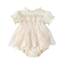 Vestido de Festa Infantil de Renda com Saia Tutu - Primavera/Verão Vestido de Festa Infantil de Renda com Saia Tutu - Primavera/Verão
