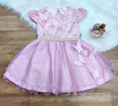 Vestido de Festa Infantil Jardim Encantado Borboletas Vestido de Festa Infantil Jardim Encantado Borboletas