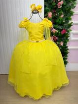 Vestido de Festa Infantil Longo Amarelo para Daminha Menina