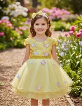 Vestido De Festa Infantil Luxo Jardim Encantado Borboletas Vestido De Festa Infantil Luxo Jardim Encantado Borboletas