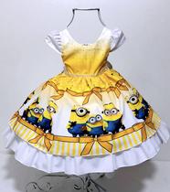 Vestido De Festa Infantil Minions Amarelo