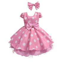 Vestido De Festa Infantil Minnie Luxo Com Presilha De Cabelo