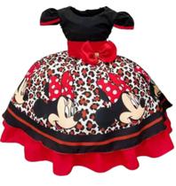 Vestido De Festa Infantil Minnie Safari Oncinha Vestido De Festa Infantil Minnie Safari Oncinha