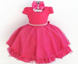 Vestido De Festa Infantil Pink Perola Princesa Luxo E Tiara - Pingo Gente Baby Kids Vestido De Festa Infantil Pink Perola Princesa Luxo E Tiara - Pingo Gente Baby Kids