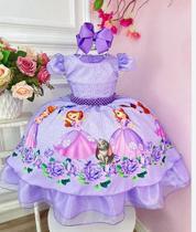Vestido De Festa Infantil Princesa Sofia lilás