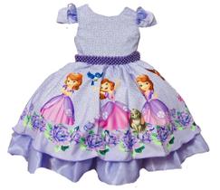 Vestido De Festa Infantil Princesa Sofia lilás