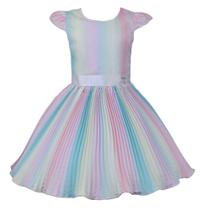 Vestido De Festa Infantil Princesa Tie Dye Colorido