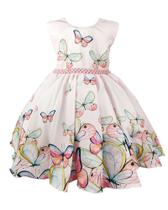 Vestido de Festa Infantil Rosa com Borboletas