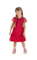 Vestido De Festa Infantil Sobreposição Em Tule Verão Malagah 11305