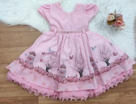 Vestido de Festa Infantil Temático Jardim Encantado