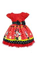 Vestido de Festa Infantil Temático Minnie Vermelha